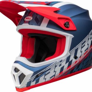 Casque cross Bell MX-9 Mips Offset Bleu Métallique Blanc