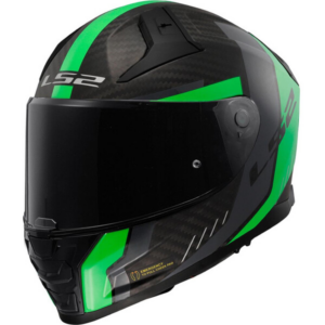 Casque LS2 FF811 VECTOR II CARBON GRID NOIR MAT VERT FLUO