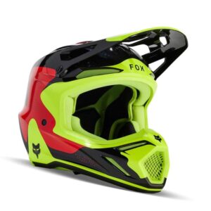 Casque Fox V3 REVISE ROUGE JAUNE