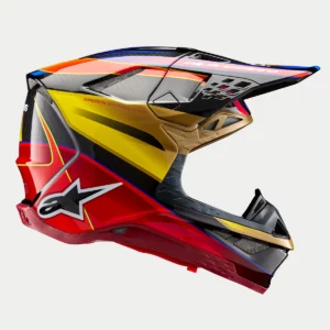 Casque ALPINESTARS Supertech S-M10 Gold Yellow Rio Red Glossy