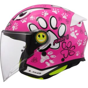LS2 Casque enfant OF622 Funny II PAWS pink