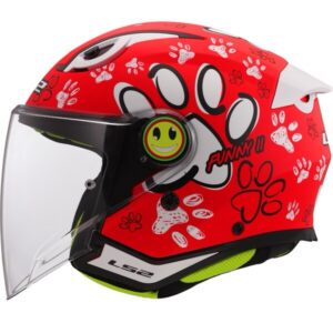 LS2 Casque enfant OF622 Funny II PAWS Red