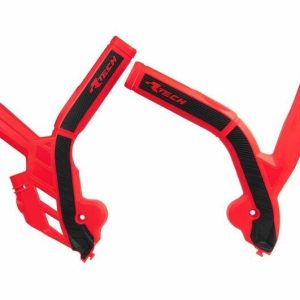 Protections de cadre RACETECH bi-matières orange/noir