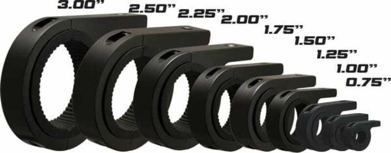 Kit de fixation VISION X tube Ø25mm pour visserie M8 alu noir