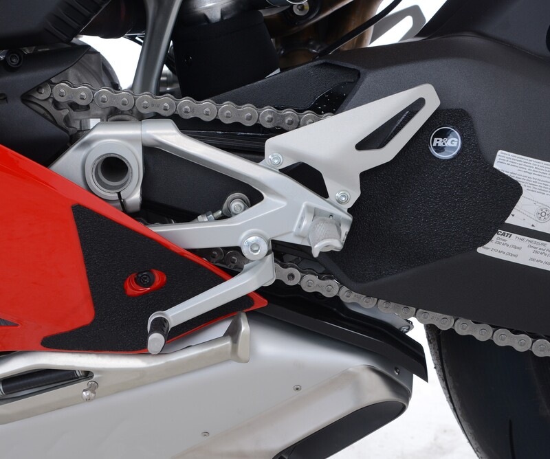 Adhésif anti-frottement R&G RACING platines repose-pieds/bras oscillant noir (3 pièces) Ducati 1100 Panigale V4