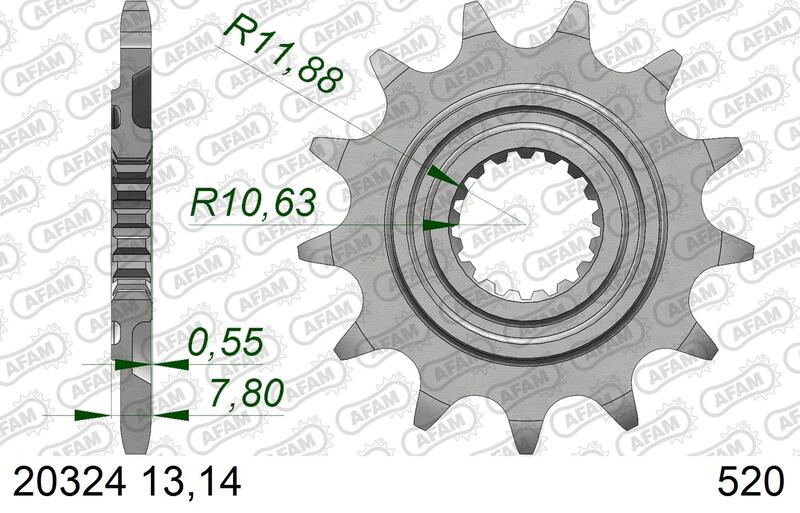 Pignon AFAM acier standard – 520