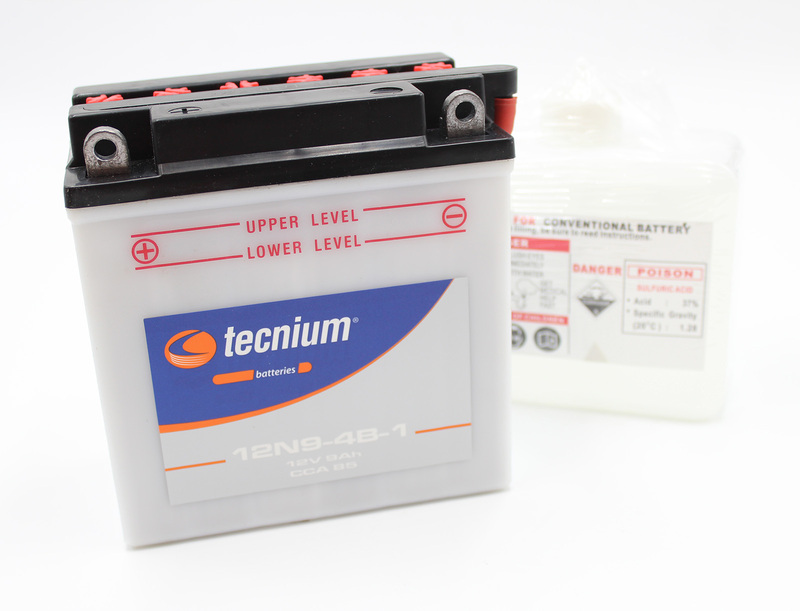 Batterie TECNIUM conventionnelle avec pack acide – 12N9-4B-1