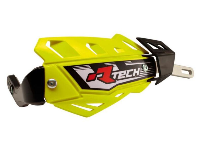 Protège-mains RACETECH FLX intégral jaune fluo avec renfort alu