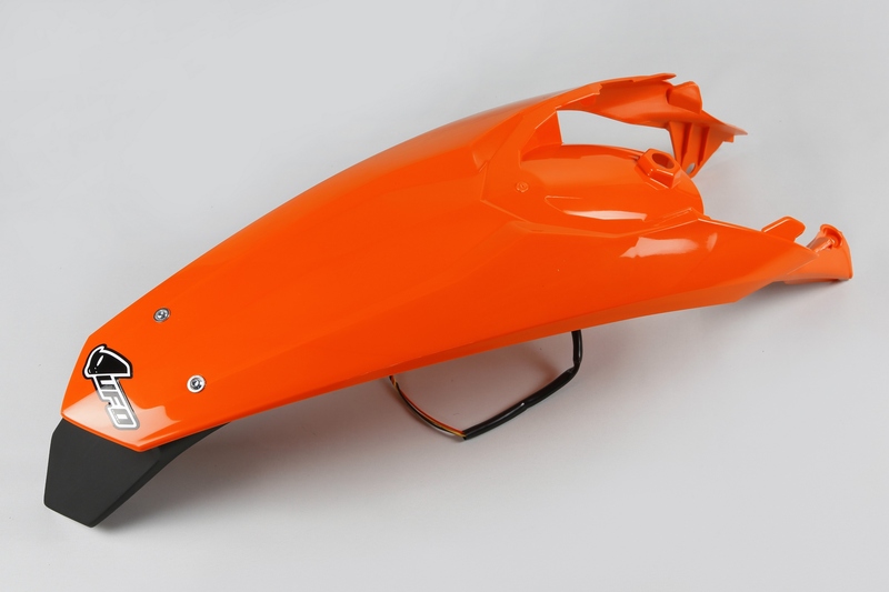 Garde-boue arrière + support de plaque avec feu UFO orange KTM