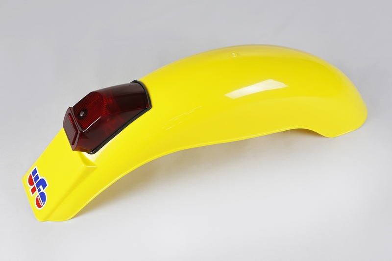Garde-boue arrière + feu UFO Enduro jaune