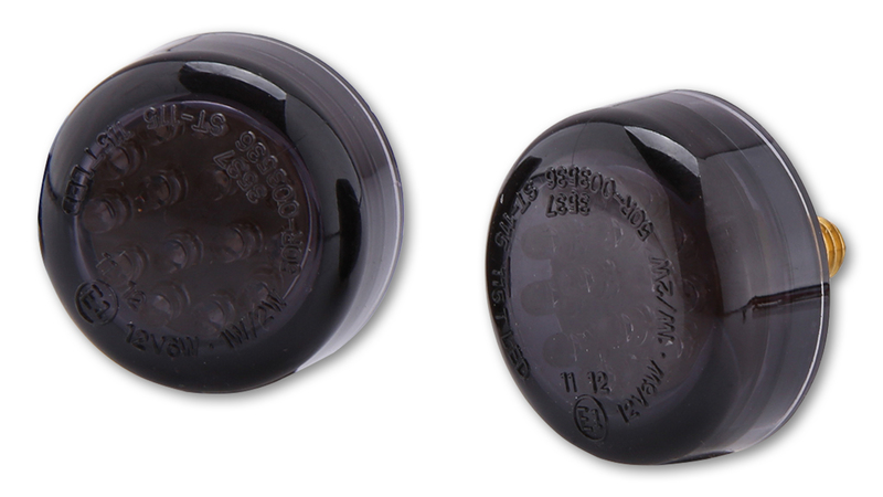 Clignotant LED HIGHSIDER smart Micro Disc homologué – verre fumé – la paire