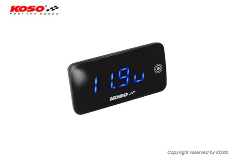 Voltmètre/Thermomètre KOSO Slim Line nouvelle génération – bleu