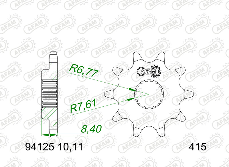 Pignon AFAM acier standard – 415
