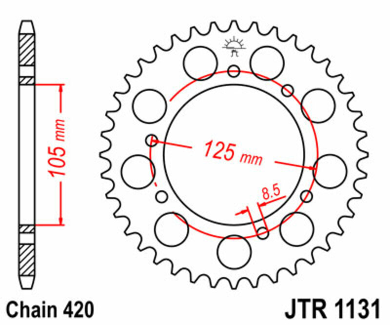 Kit chaîne JT 420HDR (12-48-124)