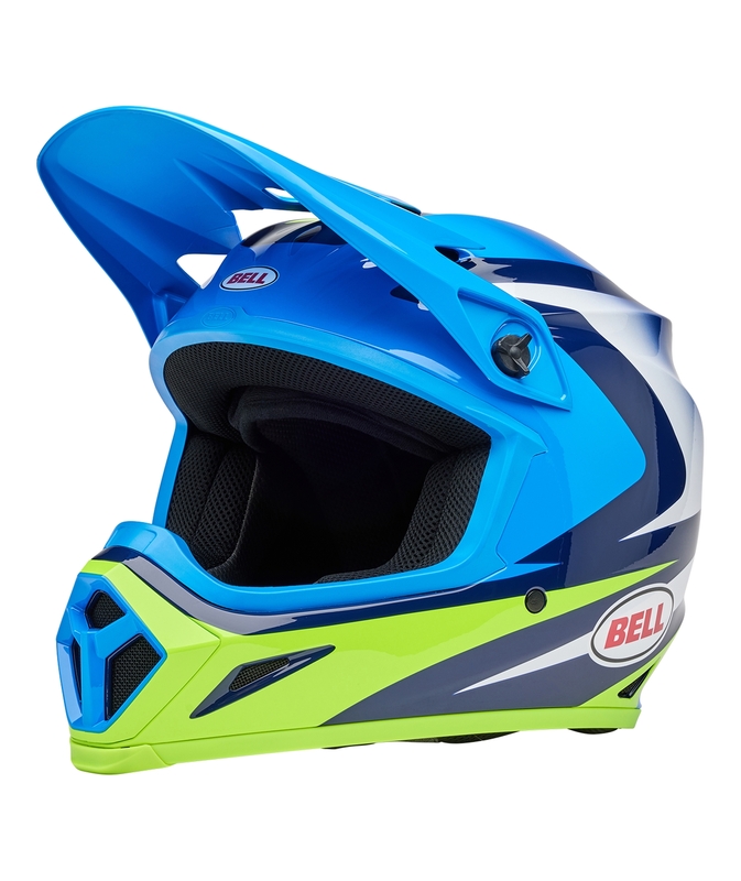 Casque BELL MX-9 Mips – Jackal Gloss Blue/Hi-Viz Yellow