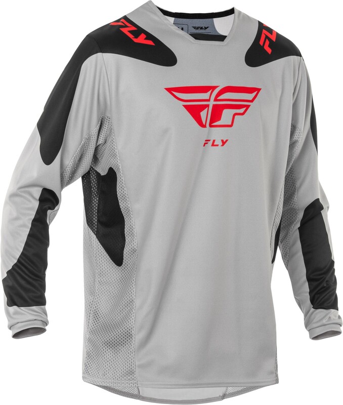 Maillot FLY RACING Kinetic SYM – gris clair/rouge/noir