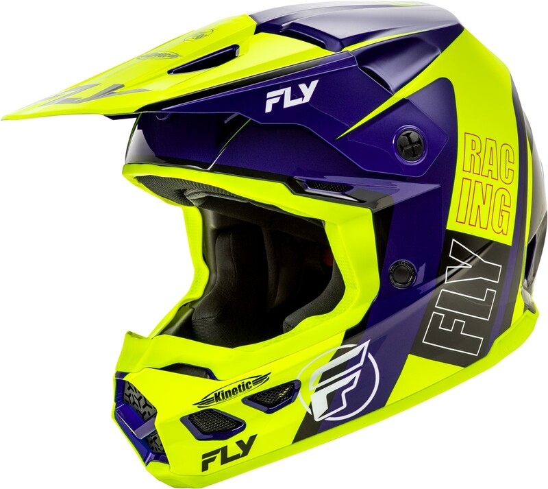 Casque FLY RACING Kinetic Rally – Hi-Vis/bleu/noir