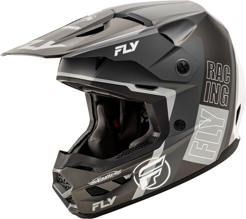 Casque FLY RACING Kinetic Rally – gris mat/noir/blanc