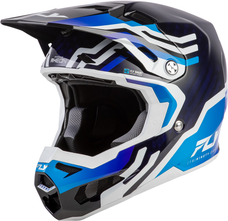 Casque FLY RACING Formula S Carbon Byte – Blue Carbon/blanc