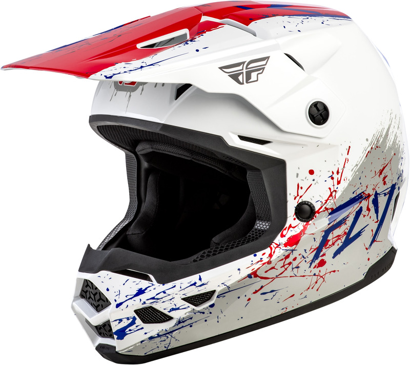 Casque enfant FLY RACING Kinetic Drip – rouge/blanc/bleu
