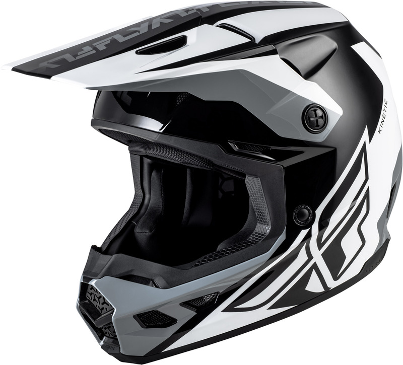 Casque FLY RACING Kinetic Crest – noir/blanc/gris