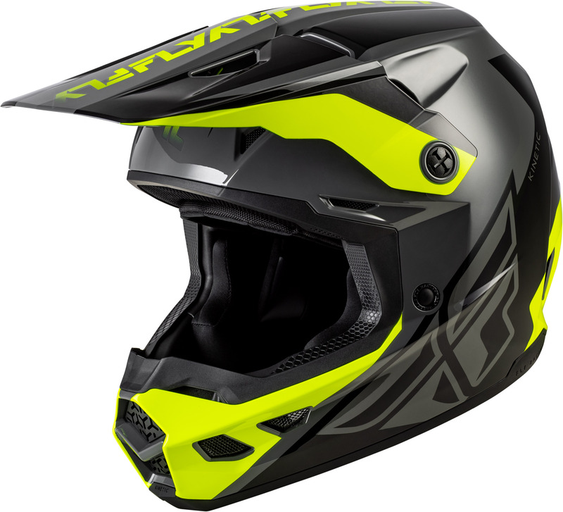 Casque FLY RACING Kinetic Crest – gris/noir/jaune fluo