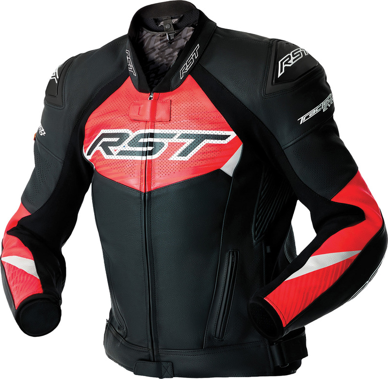 Veste RST Tractech Evo D3O cuir – noir/rouge