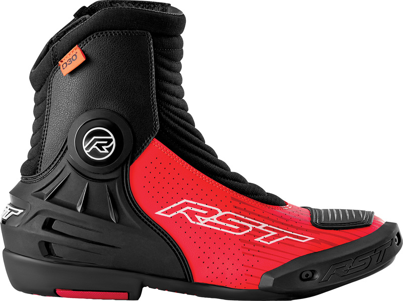 Bottes RST TracTech Evo D3O Short – noir/rouge fluo