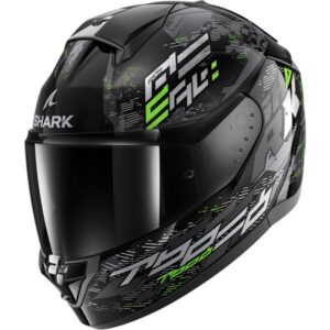 Casque  SHARK RIDILL 2 MOLOKAI NOIR ARGENTÉ VERT