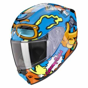 Casque Scorpion Exo JNR Fun Bleu / Orange