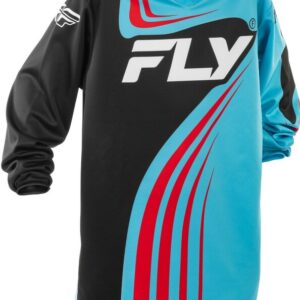 Maillot enfant FLY RACING F-16 – cyan/noir/rouge