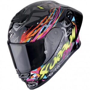 CASQUE SCORPION EXO R1 EVO II AIR SAVAGE NOIR BLEU ROSE