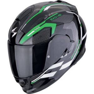 CASQUE SCORPION EXO 491 KRIPTA NOIR VERT BLANC