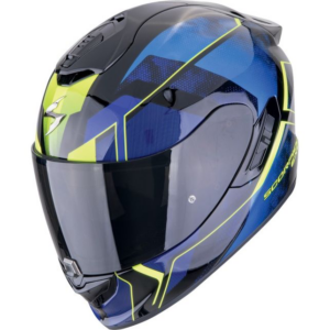 CASQUE SCORPION EXO 1400 EVO II AIR INTENSIO NOIR BLEU