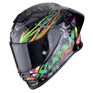 Casque Scorpion Exo R1 Evo II Air Savage Black Green Orange
