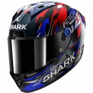 SHARK Casque Aeron Replica Zarco GP de France 2025 Carbone Bleu Chrome