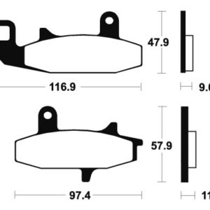 Plaquettes de frein TECNIUM route organique – MA126