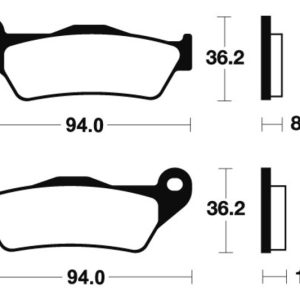 Plaquettes de frein TECNIUM route organique – MA242