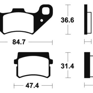 Plaquettes de frein TECNIUM route organique – MA355