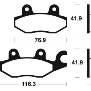 Plaquettes de frein TECNIUM route organique – MA378