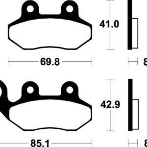 Plaquettes de frein TECNIUM Scooter organique – ME208