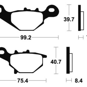 Plaquettes de frein TECNIUM MX/Quad métal fritté – MO202