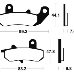 Plaquettes de frein TECNIUM Performance métal fritté – MR135