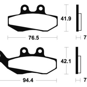 Plaquettes de frein TECNIUM Maxi Scooter métal fritté – MSS189