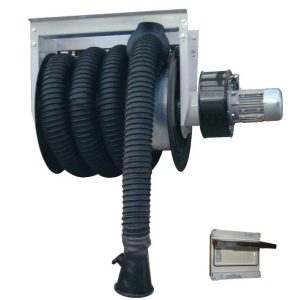 Extracteur de gaz d&rsquo;échappement FILCAR enrouleur automatique – ventilateur integré – 7m Ø100mm