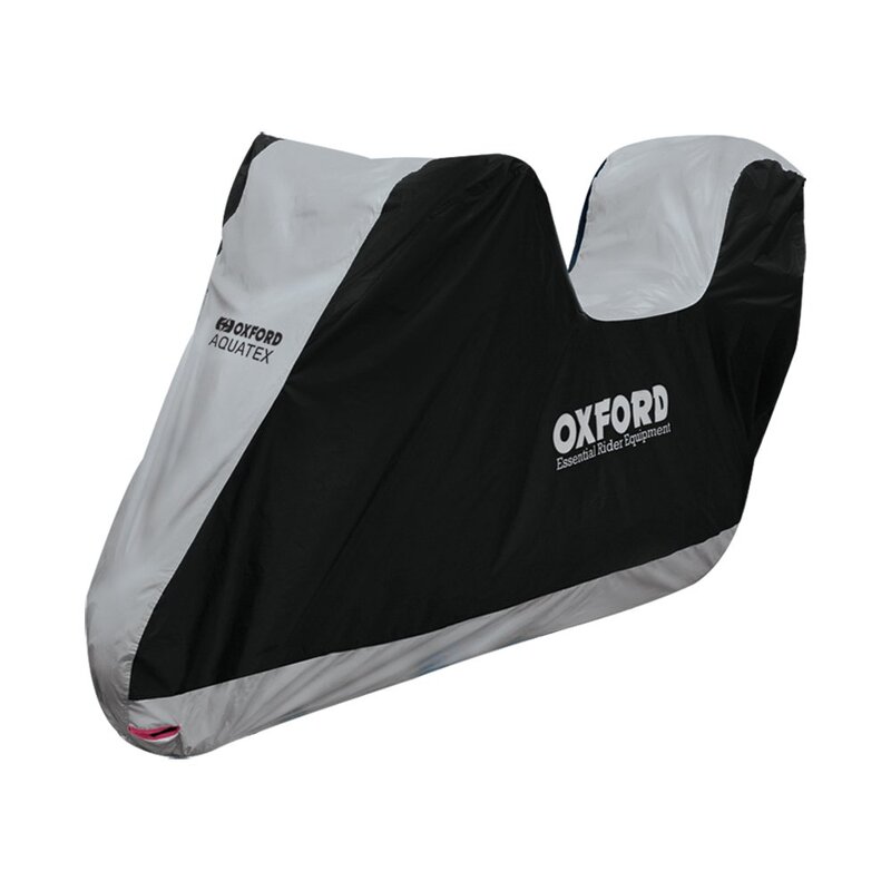 Housse de protection intérieur / extérieur OXFORD Aquatex noir/argent – moto / scooter avec Top case – XL