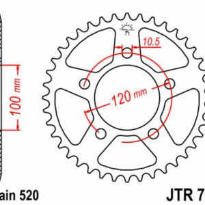Couronne JT SPROCKETS acier standard – 520