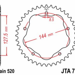 Couronne JT SPROCKETS acier standard – 520 – Nécessite un porte couronne JT SPROCKETS