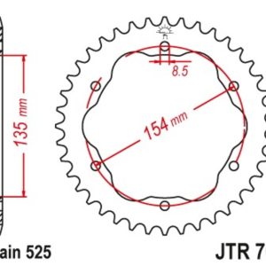 Couronne JT SPROCKETS acier standard – 525 – Nécessite un porte couronne JT SPROCKETS