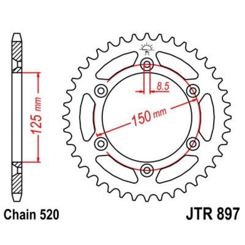 Couronne JT SPROCKETS acier standard – 520